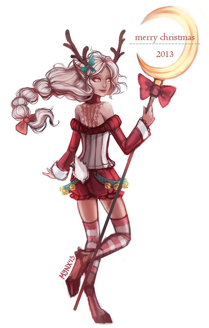 Christmas Soraka by Mynxuu HD Wallpaper Fan Art Artwork League of Legends lol