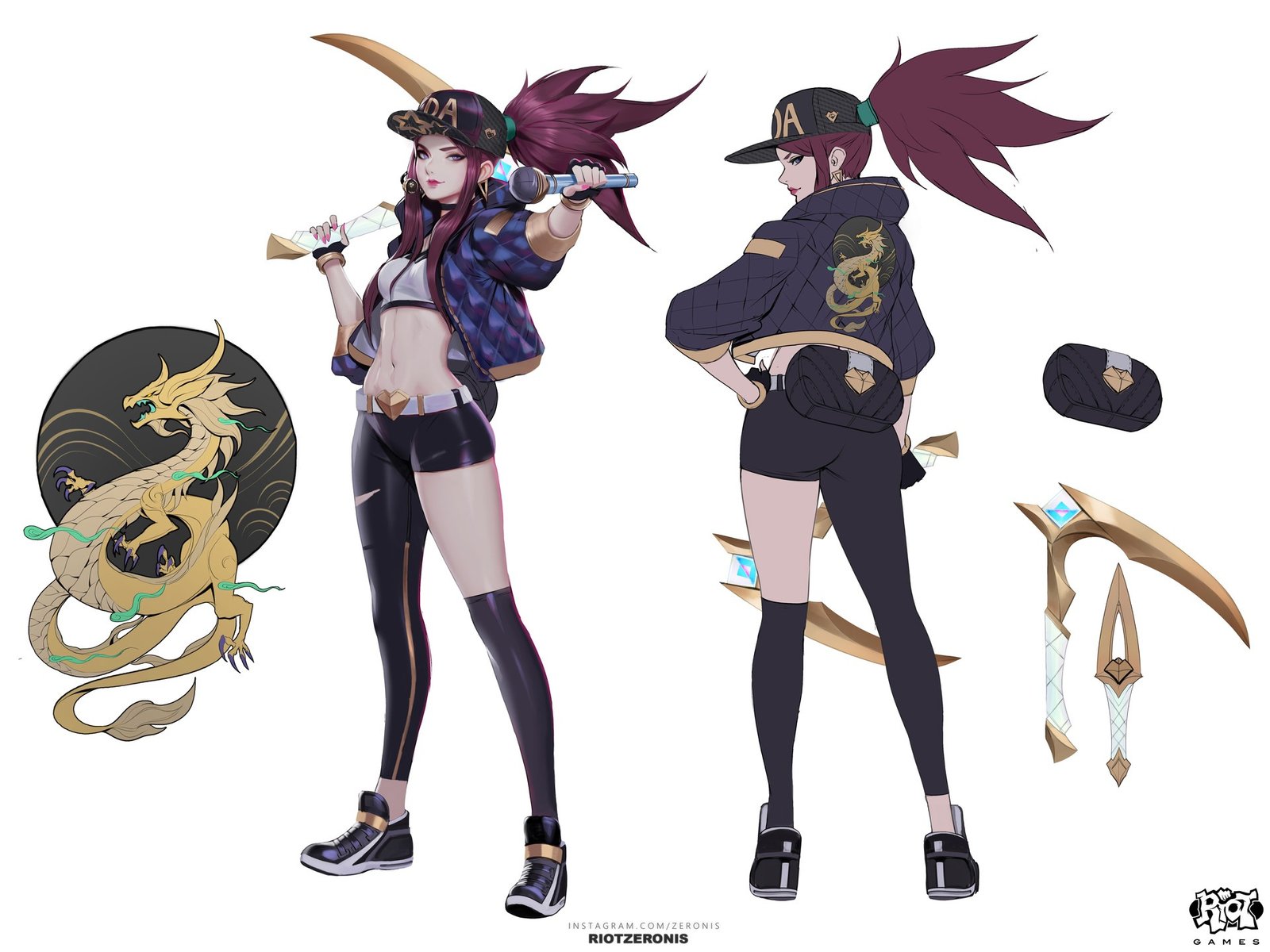 K/DA Akali Concept by Zeronis HD Wallpaper Background Official Art Artwork League of Legends lol