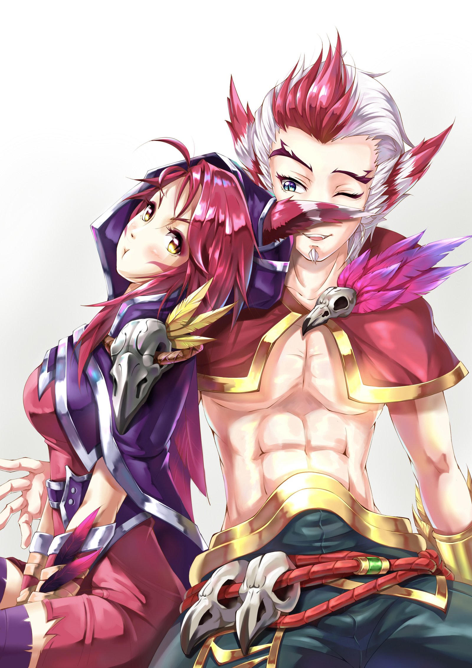 Xayah & Rakan by 考拉考拉爱吃虾 HD Wallpaper Background Fan Art Artwork League of Legends lol