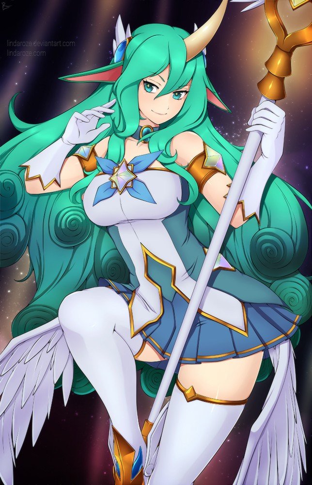 Star Guardian Soraka by lindaroze HD Wallpaper Background Fan Art Artwork League of Legends lol