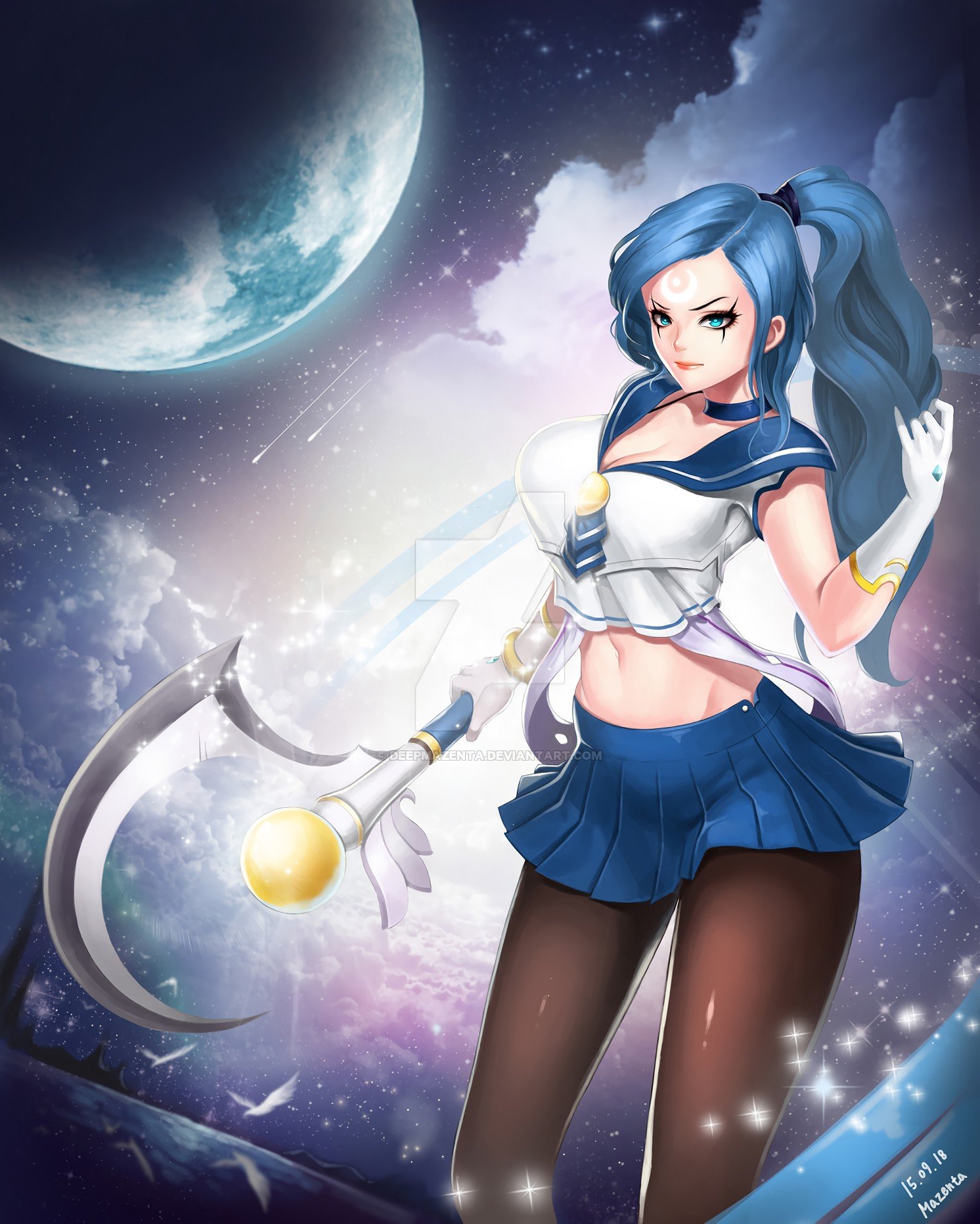 Star (Moon) Guardian Diana by DeepMazenta League of Legends Artwork Wallpaper lol