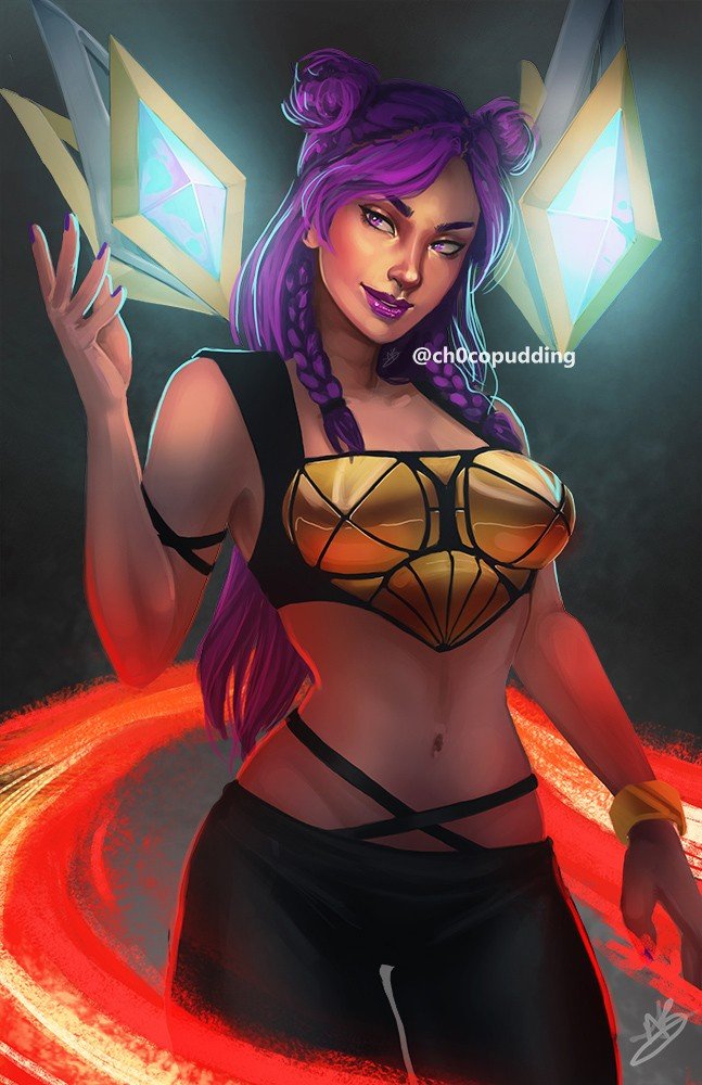 K/DA Kai'Sa by ch0co-pudding HD Wallpaper Background Fan Art Artwork League of Legends lol