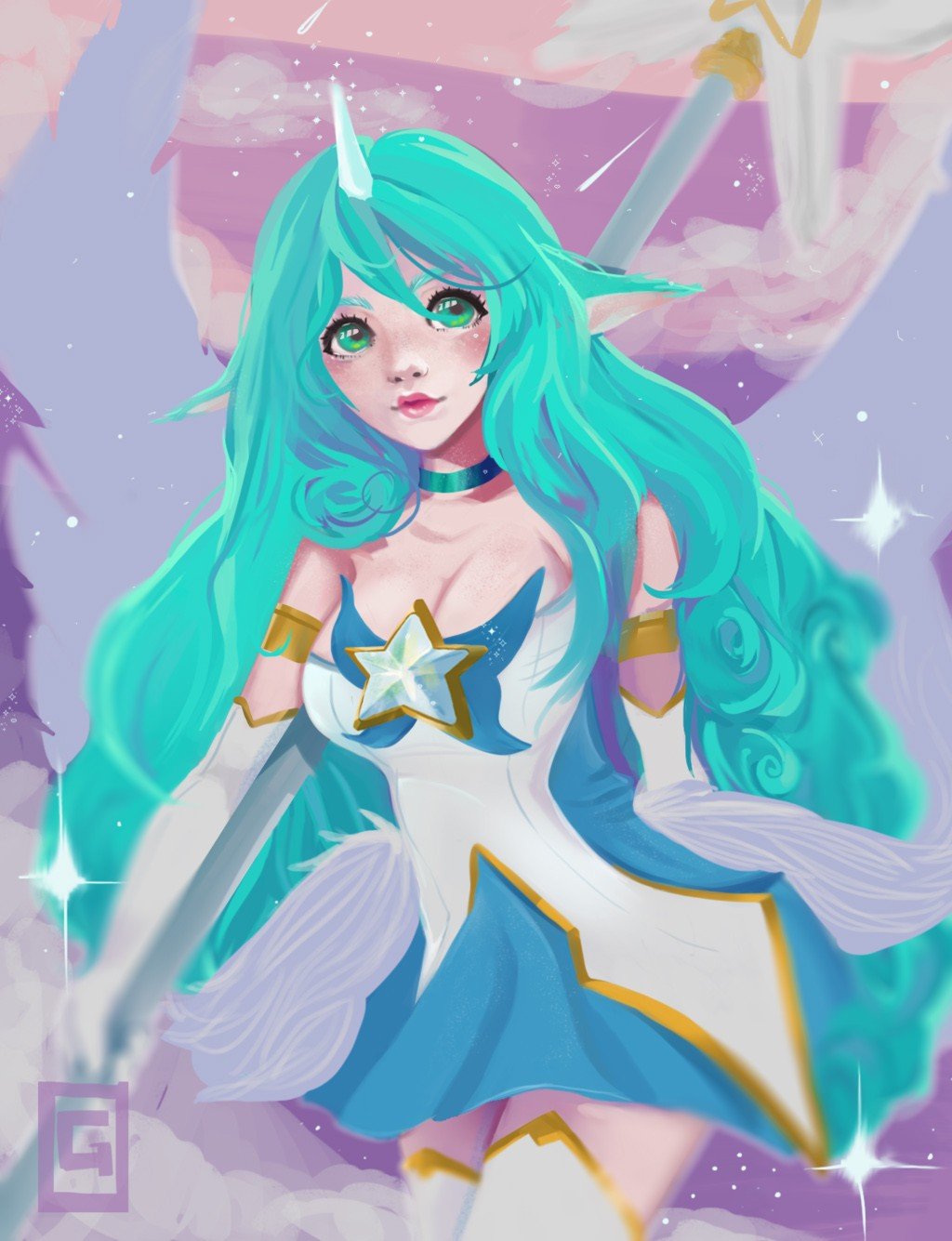 Star Guardian Soraka by Pulpo-Sama HD Wallpaper Background Fan Art Artwork League of Legends lol