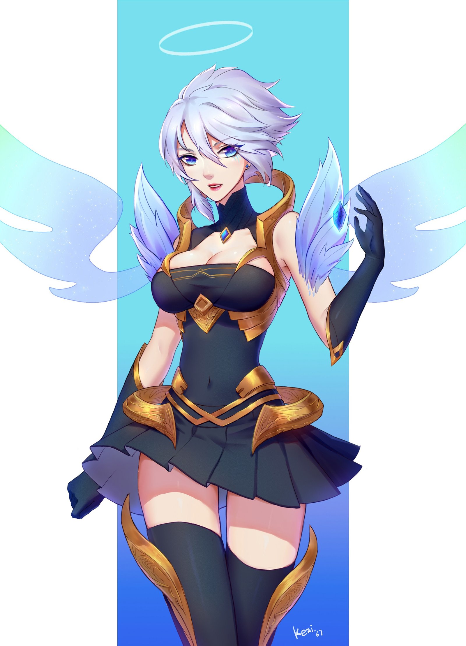 Dawnbringer Riven (dark) by 柯子 HD Wallpaper Background Fan Art Artwork League of Legends lol