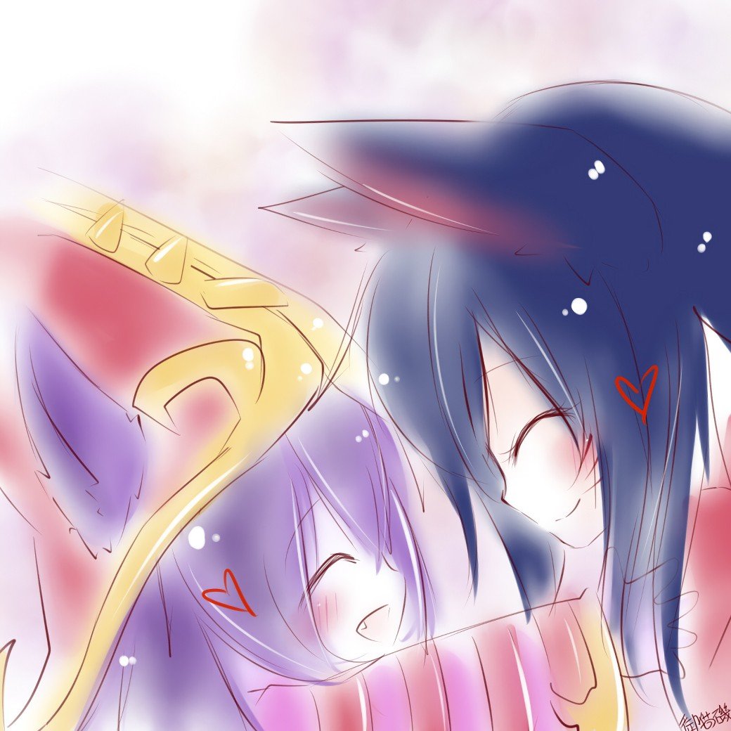 Lulu & Ahri by 御猫磯 (3) HD Wallpaper Fan Art Artwork League of Legends lol