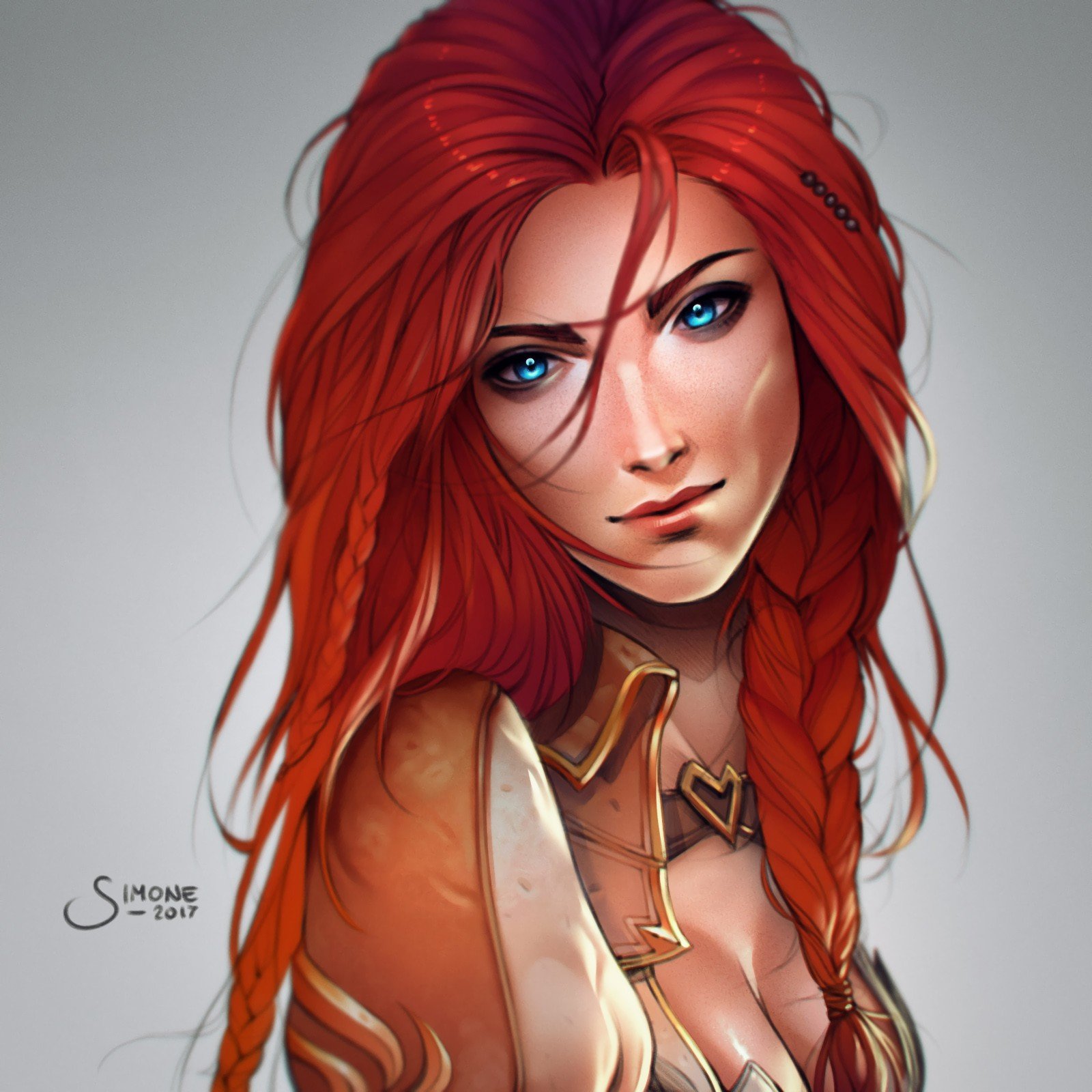 Miss Fortune Portrait by simoneferriero HD Wallpaper Background Fan Art Artwork League of Legends lol