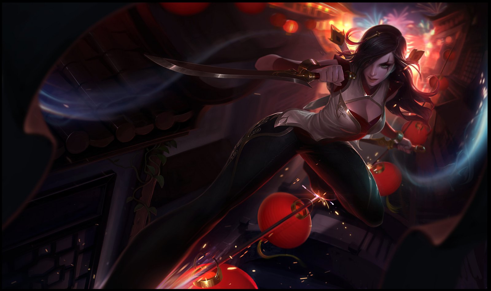 Warring Kingdoms Katarina Splash Art HD 4k 6k Wallpaper Background Official Art Artwork League of Legends lol