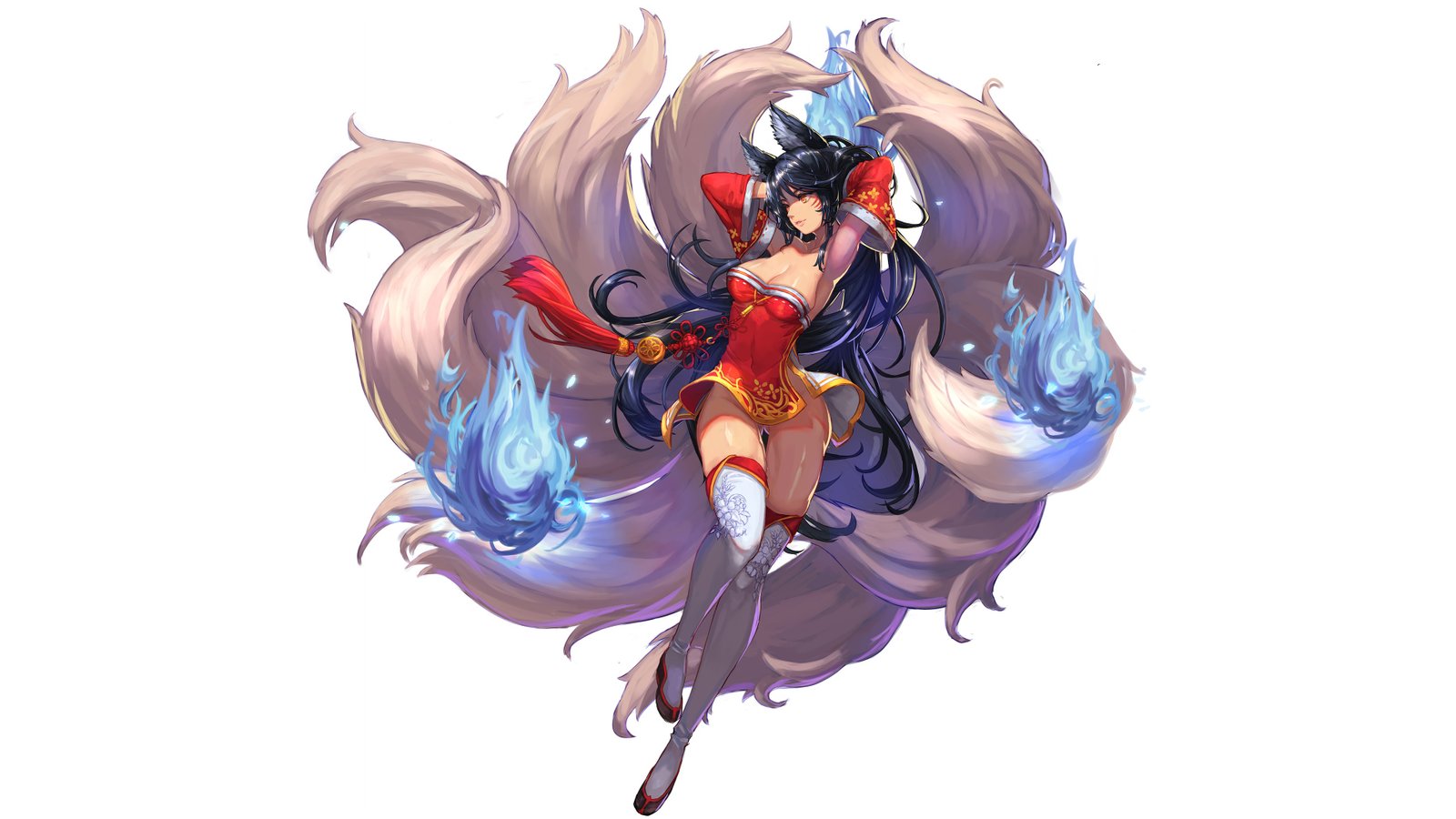 Ahri by 큐베레이 HD 4k Wallpaper Fan Art Artwork League of Legends lol