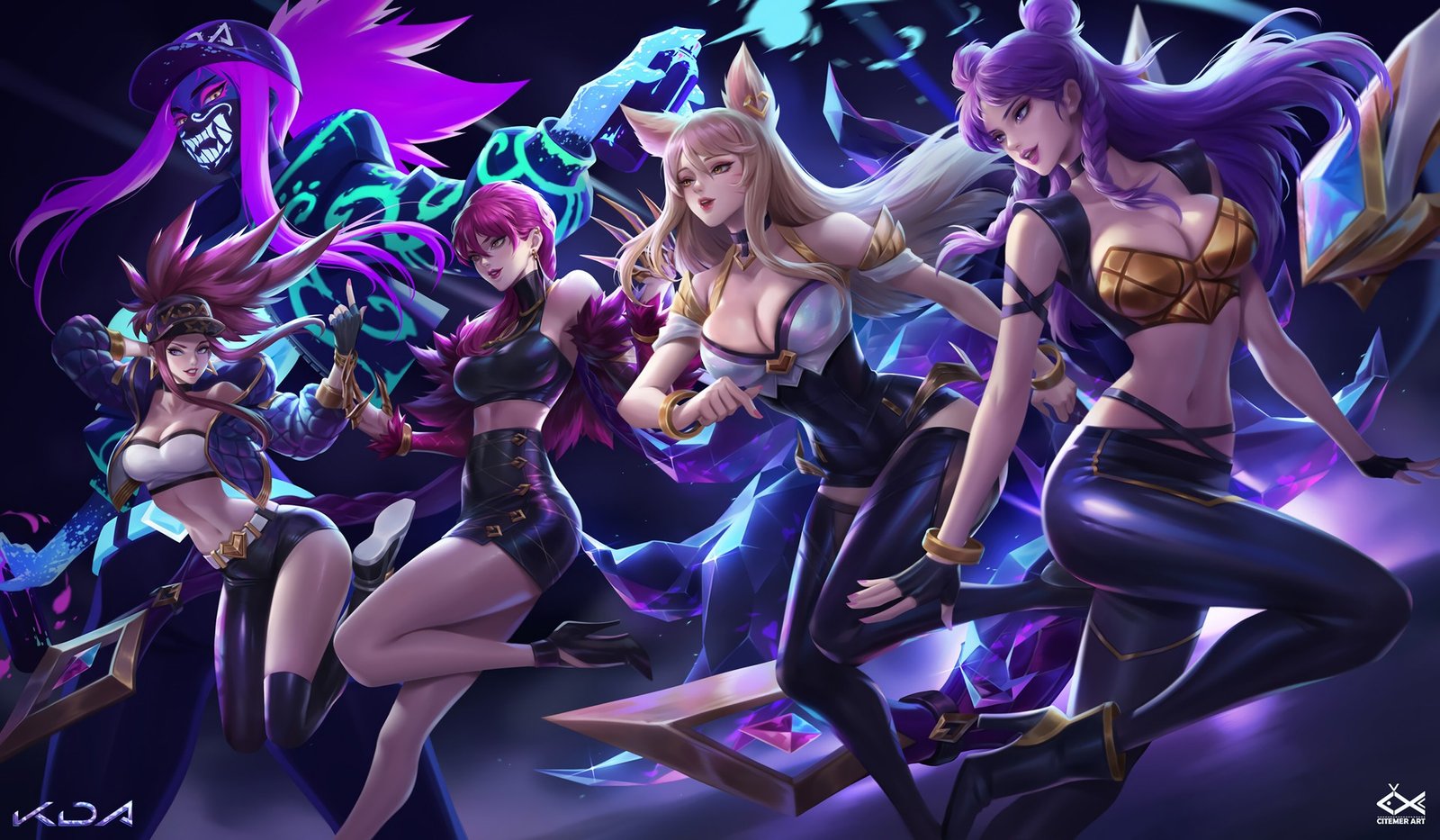 K Da Akali Evelynn Kaisa Ahri Wallpapers Fan Arts League Of