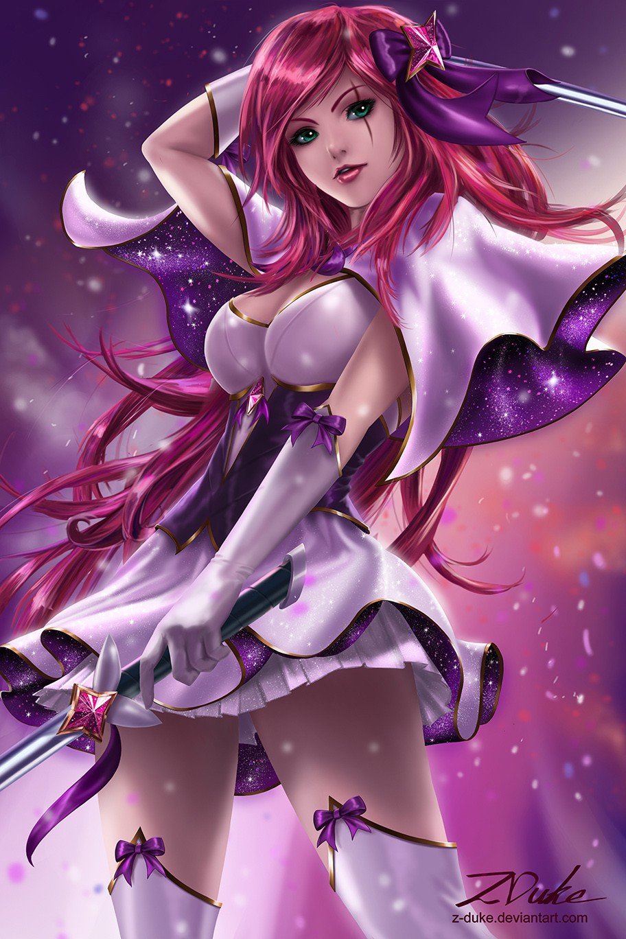 Star Guardian Katarina by Z-Duke HD Wallpaper Background Fan Art Artwork League of Legends lol