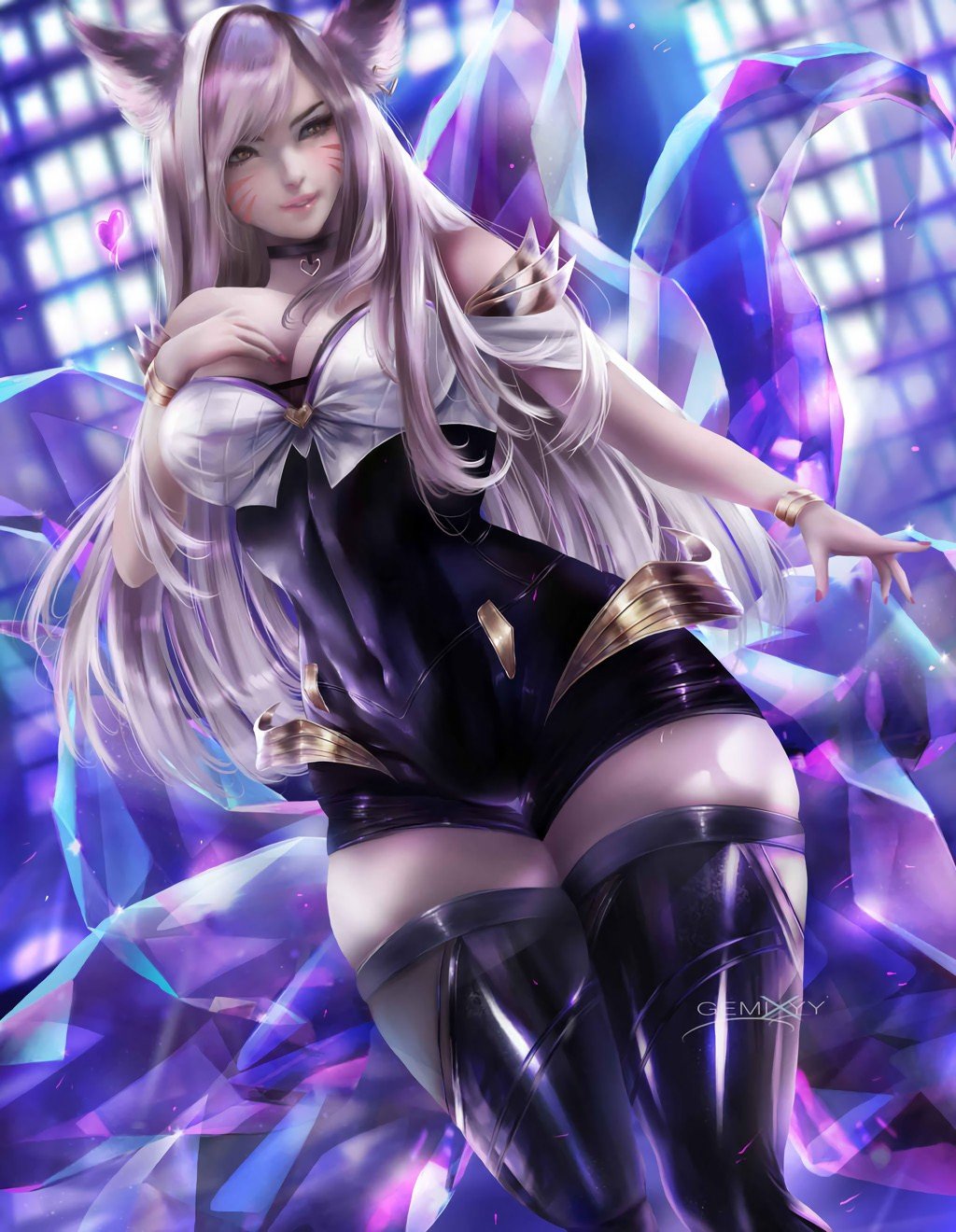 K/DA Ahri by Gemixy HD Wallpaper Background Fan Art Artwork League of Legends lol