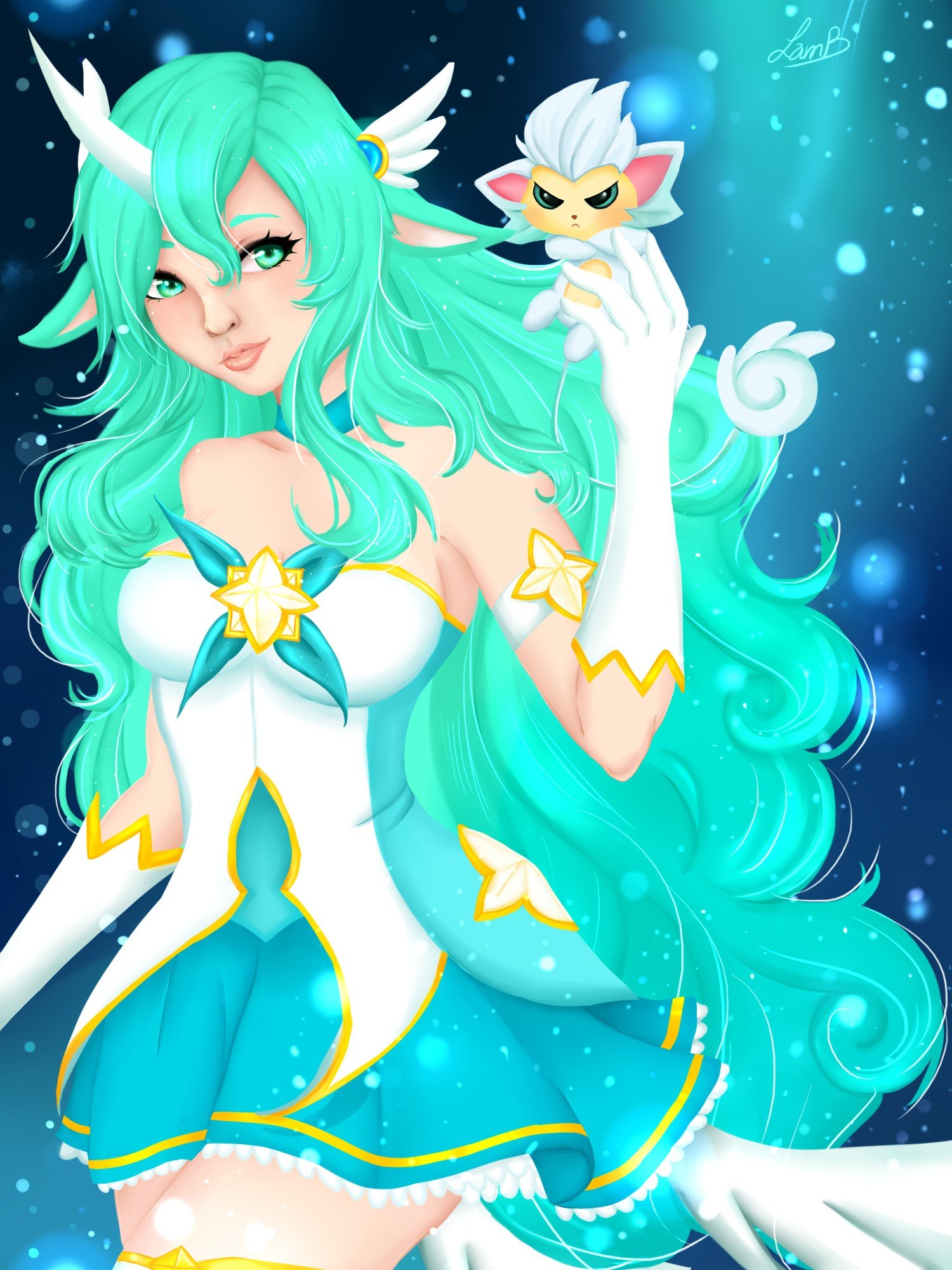 Star Guardian Soraka by OoYumeoO HD Wallpaper Background Fan Art Artwork League of Legends lol