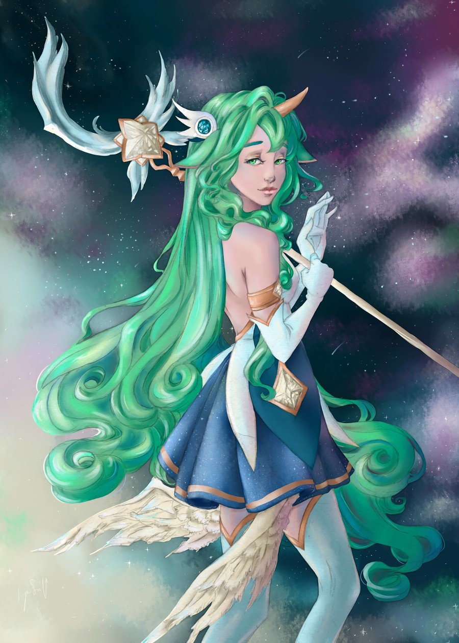 Star Guardian Soraka by CountessDeCreppe HD Wallpaper Background Fan Art Artwork League of Legends lol