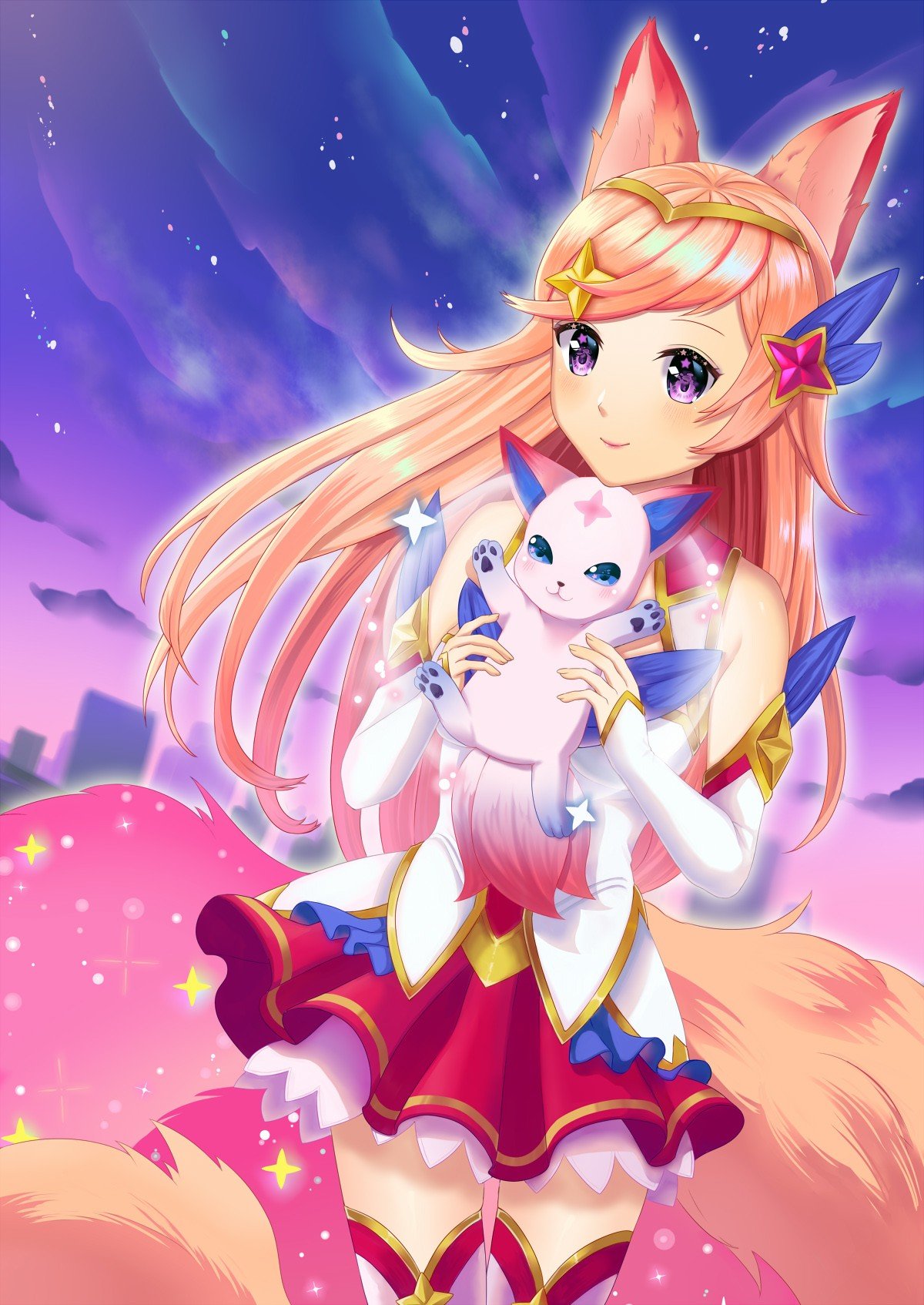 Star Guardian Ahri by Rico HD Wallpaper Background Fan Art Artwork League of Legends lol