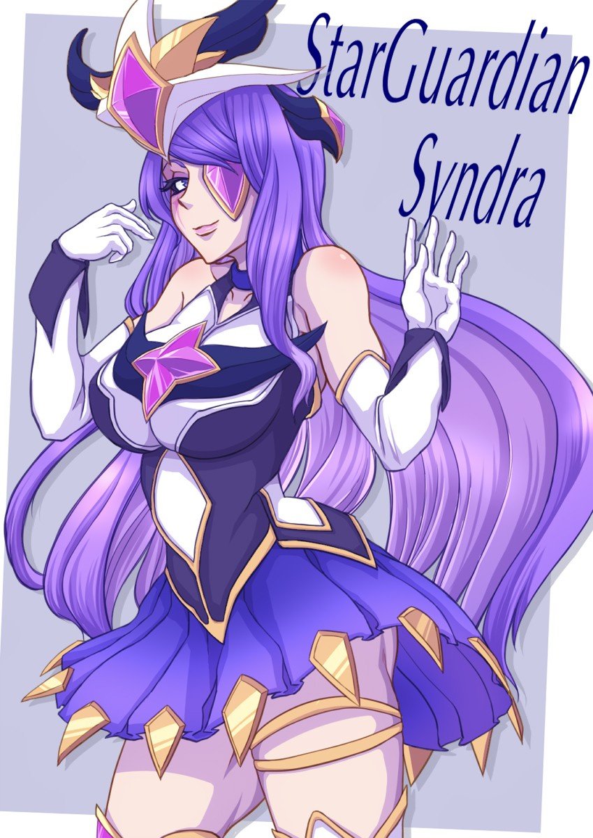 Star Guardian Syndra by ぼーろ。 HD Wallpaper Background Fan Art Artwork League of Legends lol