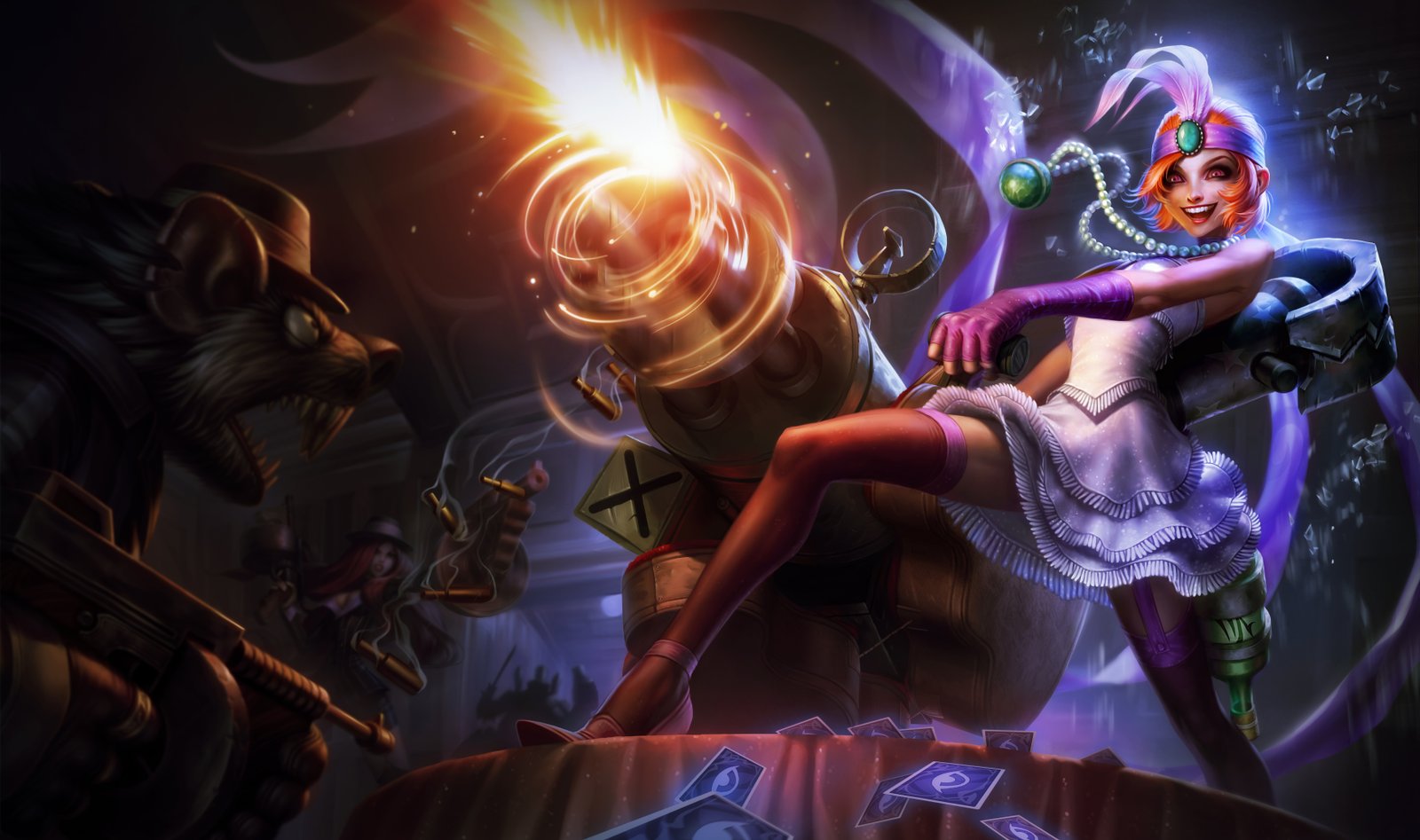 Mafia Jinx Splash Art 4k HD Wallpaper Official Artwork League of Legends lol