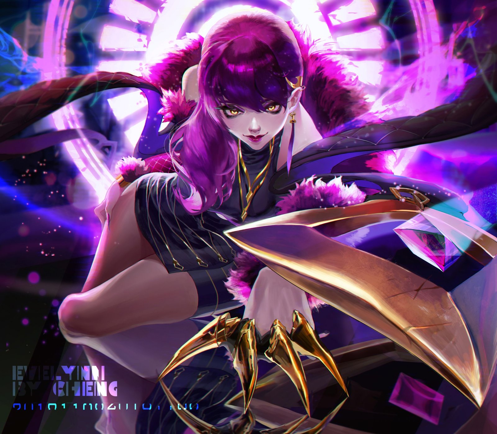 K/DA Evelynn by Nano Cheng HD Wallpaper Background Fan Art Artwork League of Legends lol