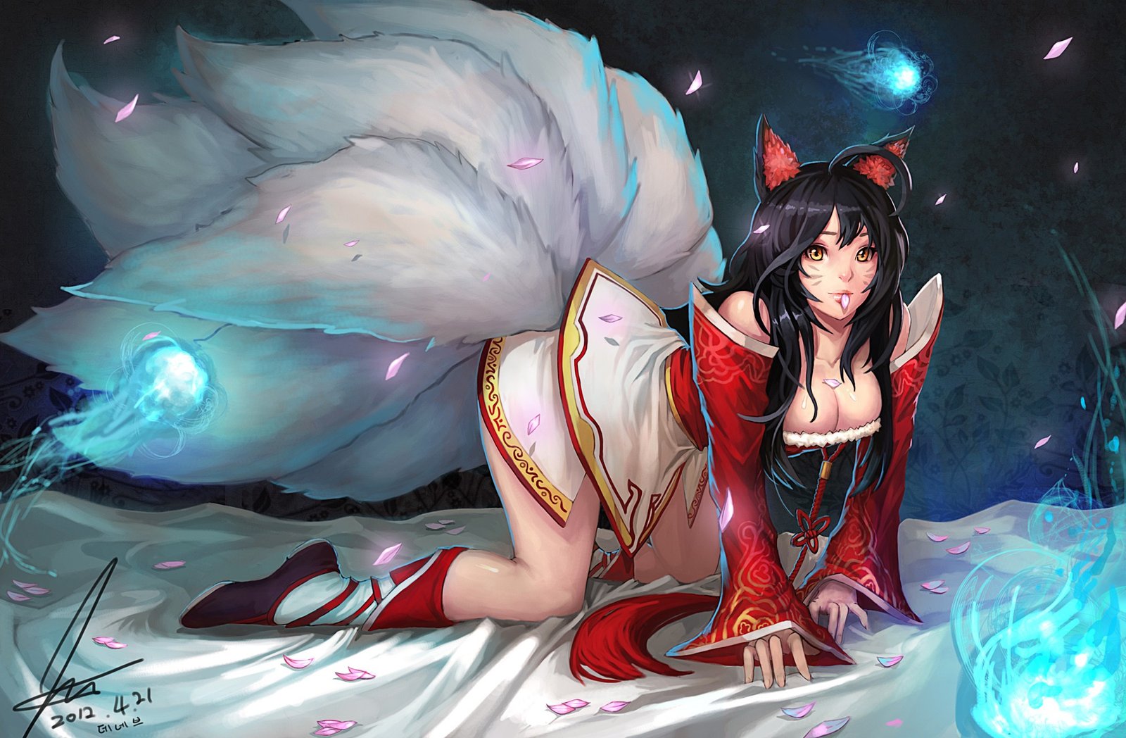 Ahri by AnTi HD Wallpaper Fan Art Artwork League of Legends lol