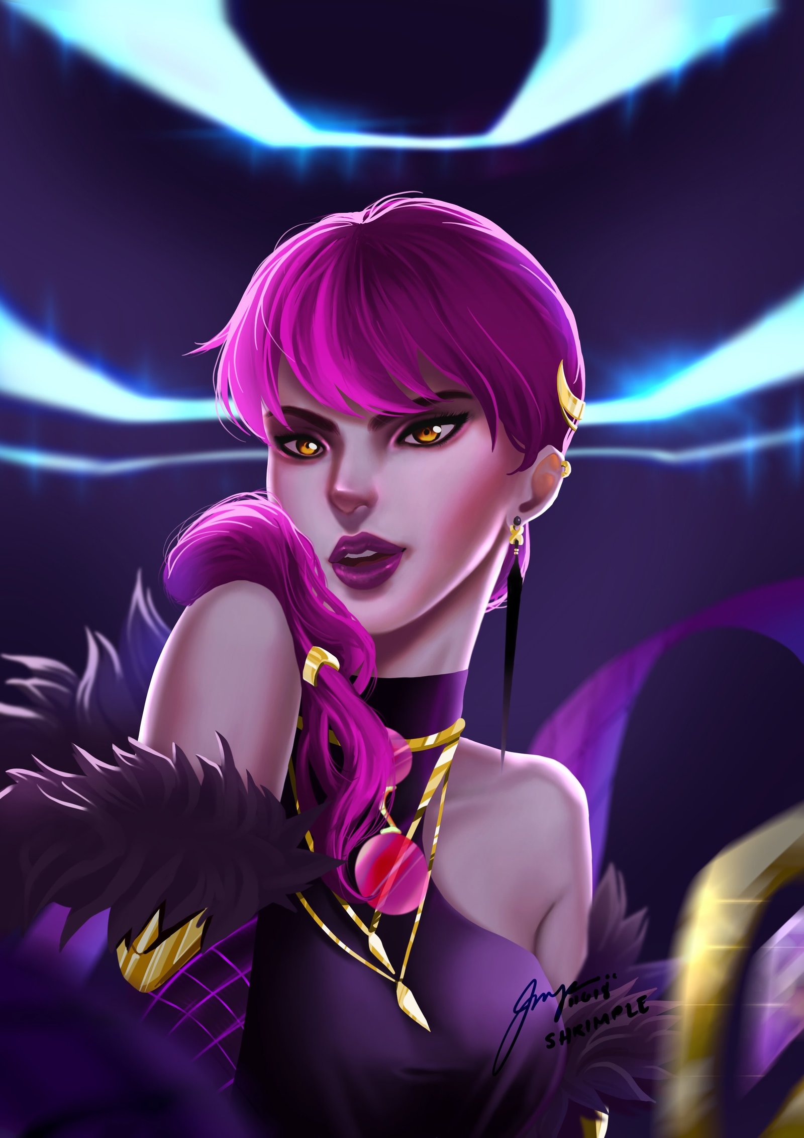 K/DA Evelynn by Irish Pealane HD Wallpaper Background Fan Art Artwork League of Legends lol