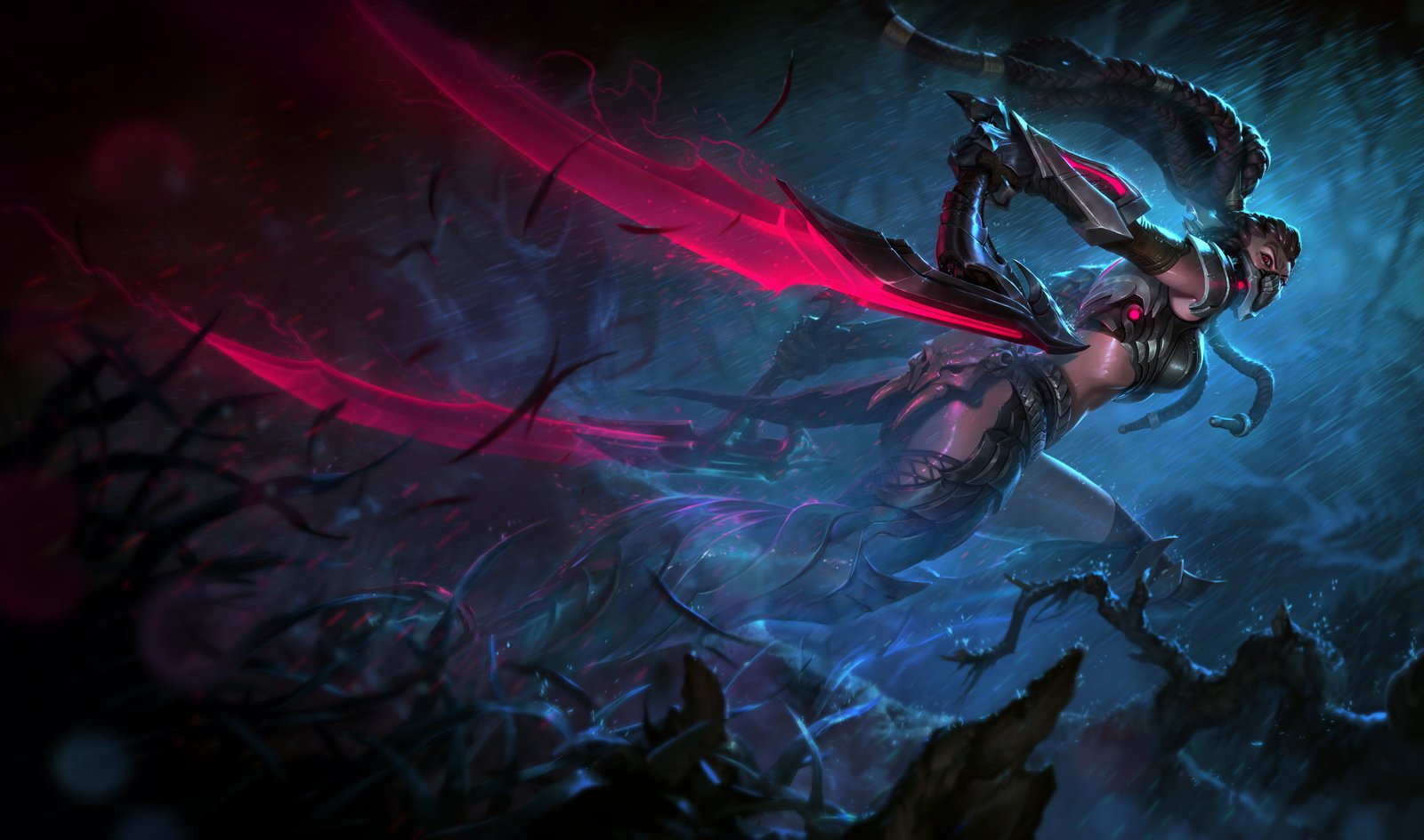 Headhunter Akali Splash Art 4k HD Wallpaper Official Artwork League of Legends lol