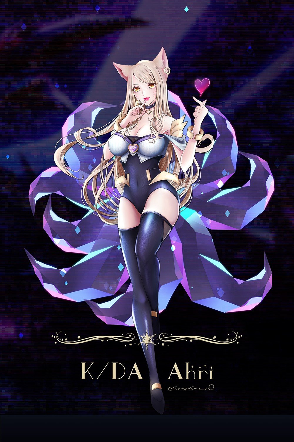 K/DA Ahri by いおりん HD Wallpaper Background Fan Art Artwork League of Legends lol