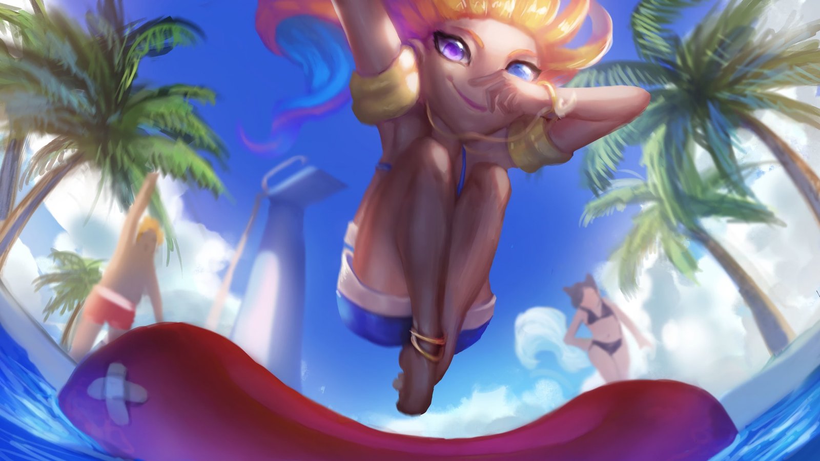 Pool Party Zoe by hamzilla15 HD Wallpaper Background Fan Art Artwork League of ...
