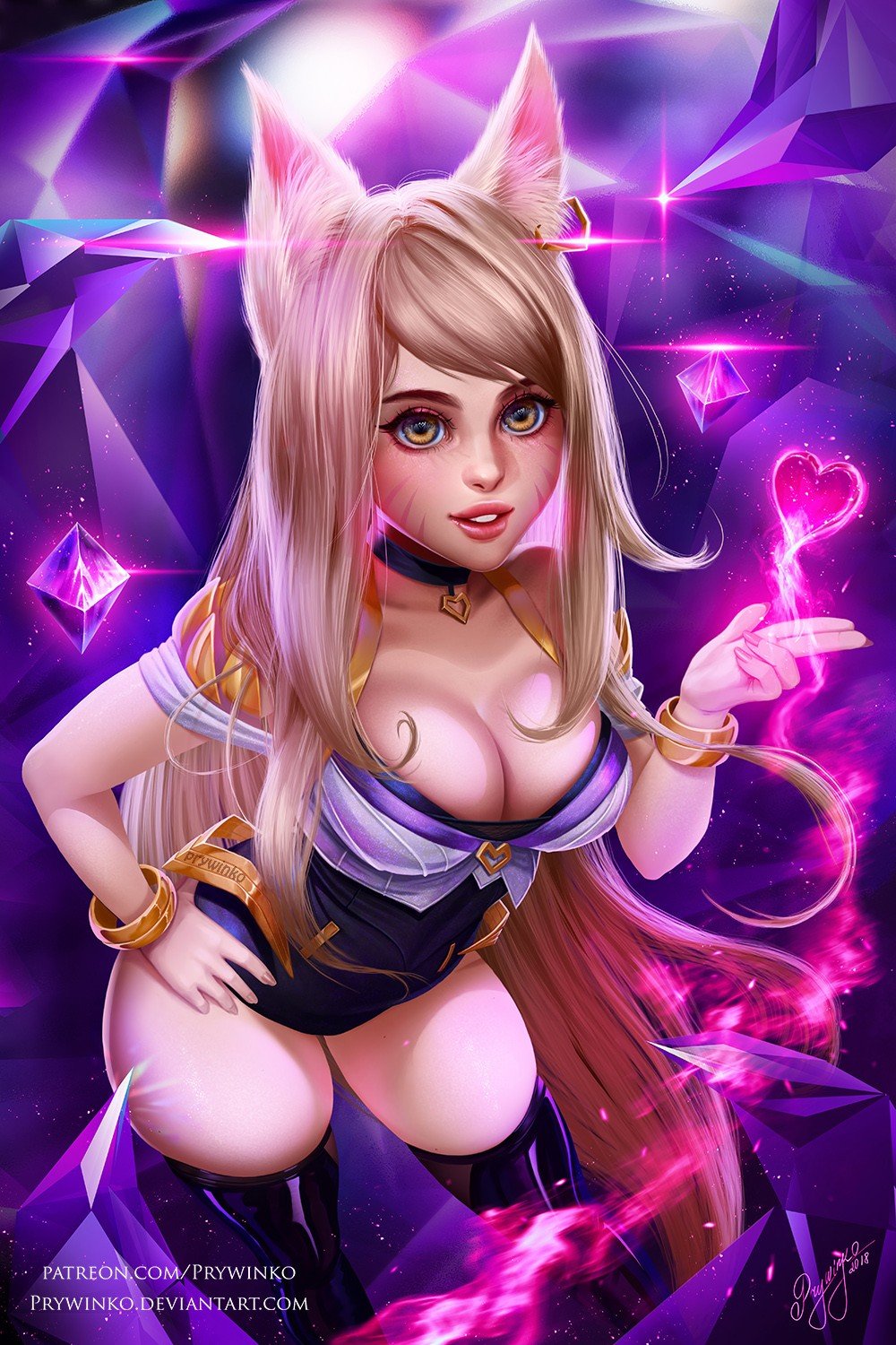 K/DA Ahri by prywinko HD Wallpaper Background Fan Art Artwork League of Legends lol