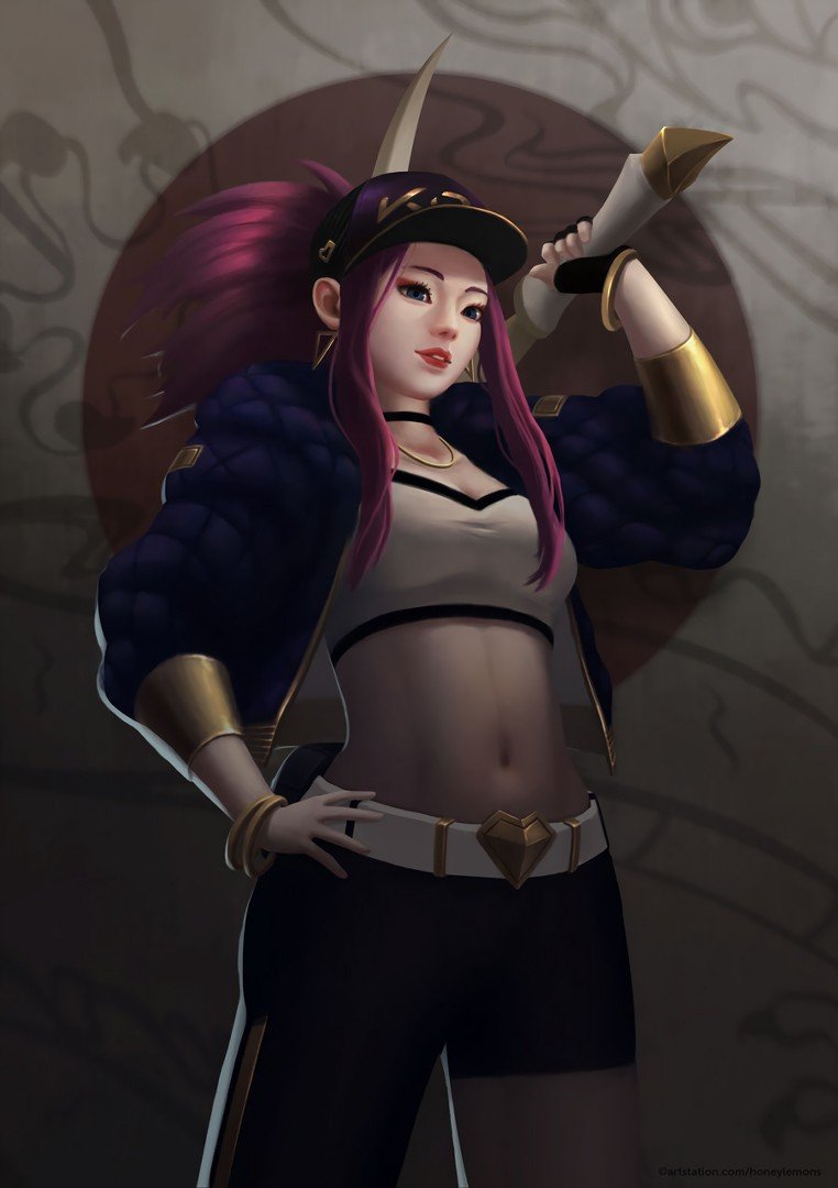K/DA Akali by Honey-Lemons HD Wallpaper Background Fan Art Artwork League of Legends lol