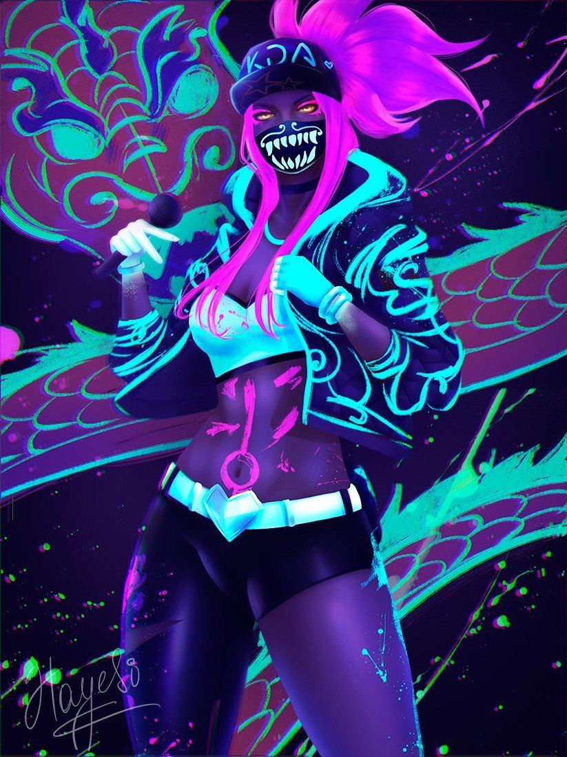 K/DA Akali by Hayes-irina HD Wallpaper Background Fan Art Artwork League of Legends lol