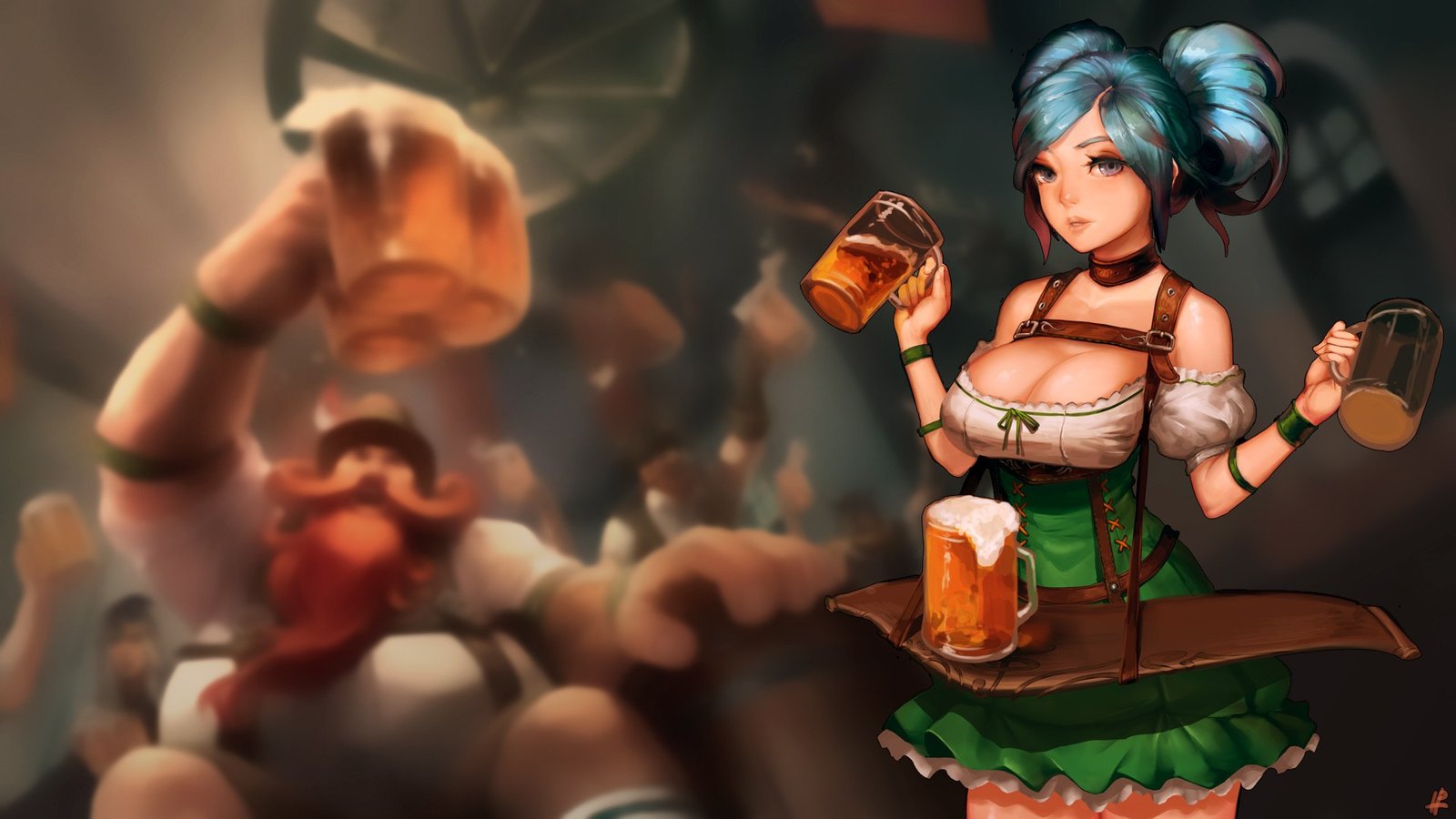 Oktoberfest Sona by instantip HD Wallpaper Fan Art Artwork League of Legends lol