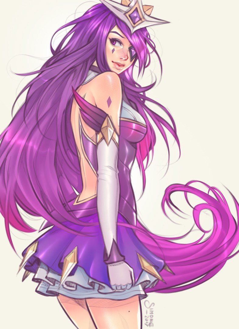 Star Guardian Syndra by simoneferriero HD Wallpaper Background Fan Art Artwork League of Legends lol
