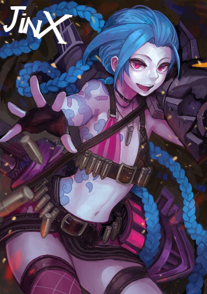Jinx by 空罐王 (3) HD Wallpaper Fan Art Artwork League of Legends lol