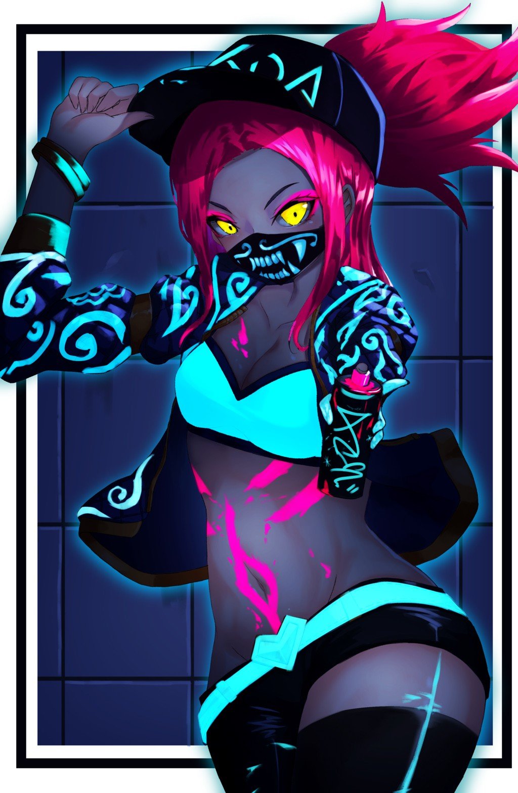 K/DA Akali by Syenart (2) HD Wallpaper Background Fan Art Artwork League of Legends lol