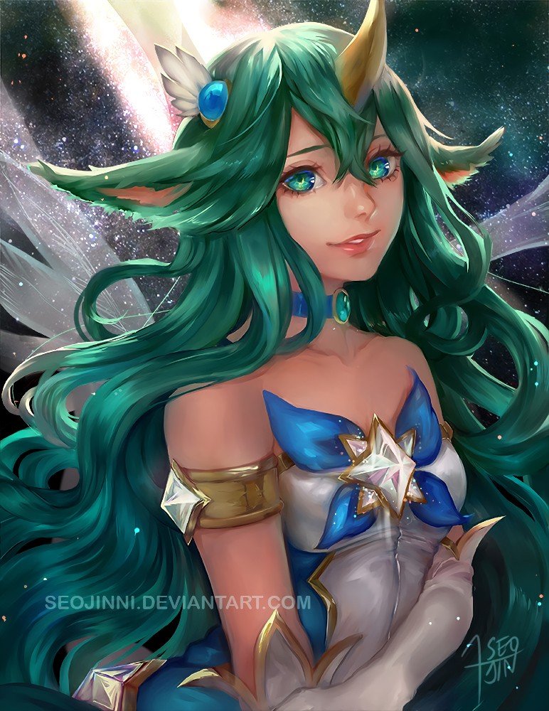 Star Guardian Soraka by Seojinni HD Wallpaper Background Fan Art Artwork League of Legends lol