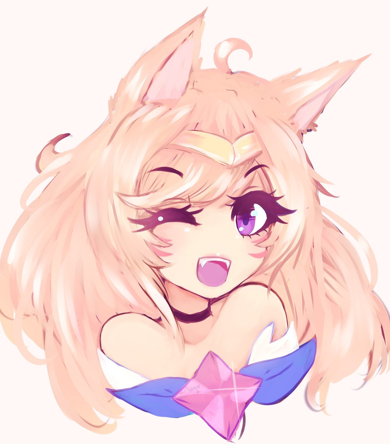Star Guardian Ahri by KnifeWaifu HD Wallpaper Background Fan Art Artwork League of Legends lol