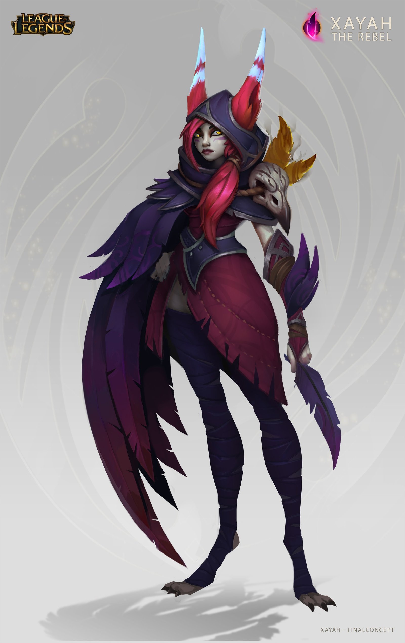 Xayah Concept (Final) by Daniel Orive HD Wallpaper Official Artwork League of Legends lol