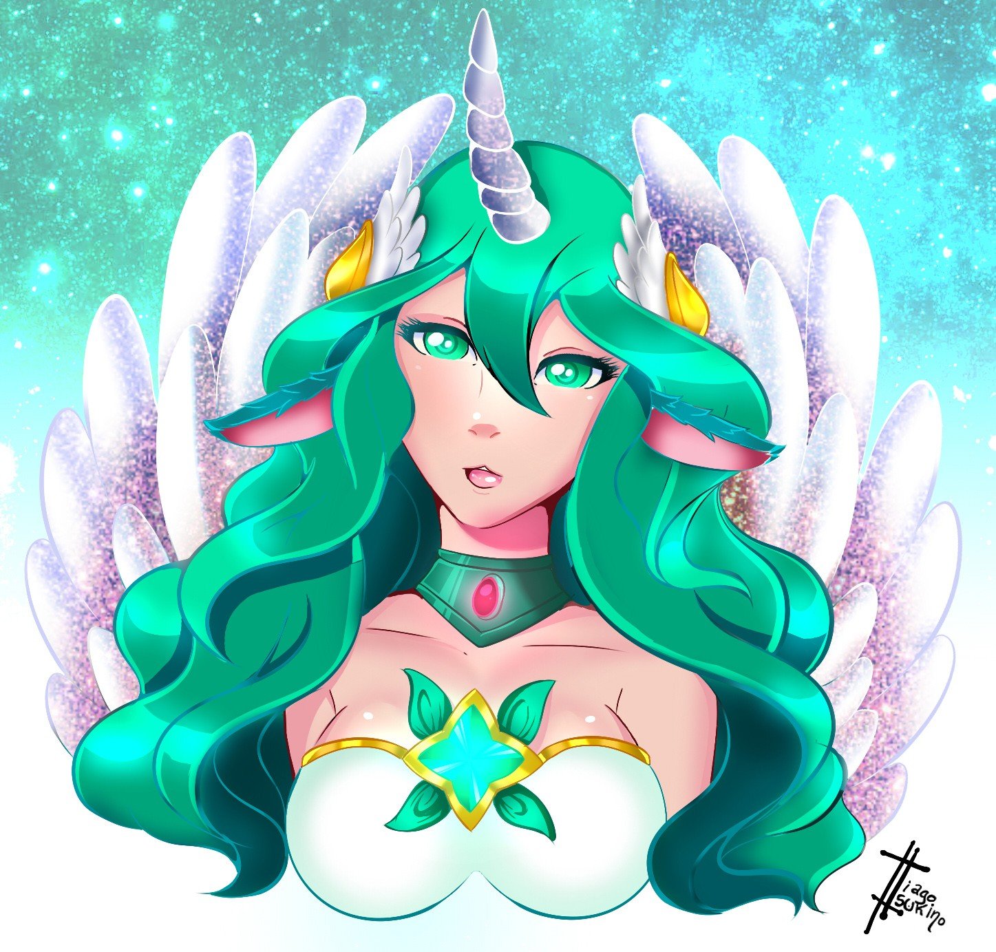 Star Guardian Soraka by tiagotsukino HD Wallpaper Background Fan Art Artwork League of Legends lol