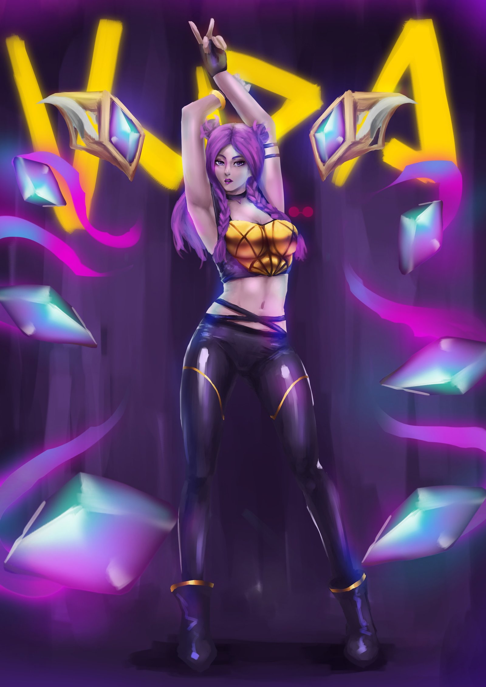 K/DA Kai'Sa by Wanattakarn Chaiyasit HD Wallpaper Background Fan Art Artwork League of Legends lol