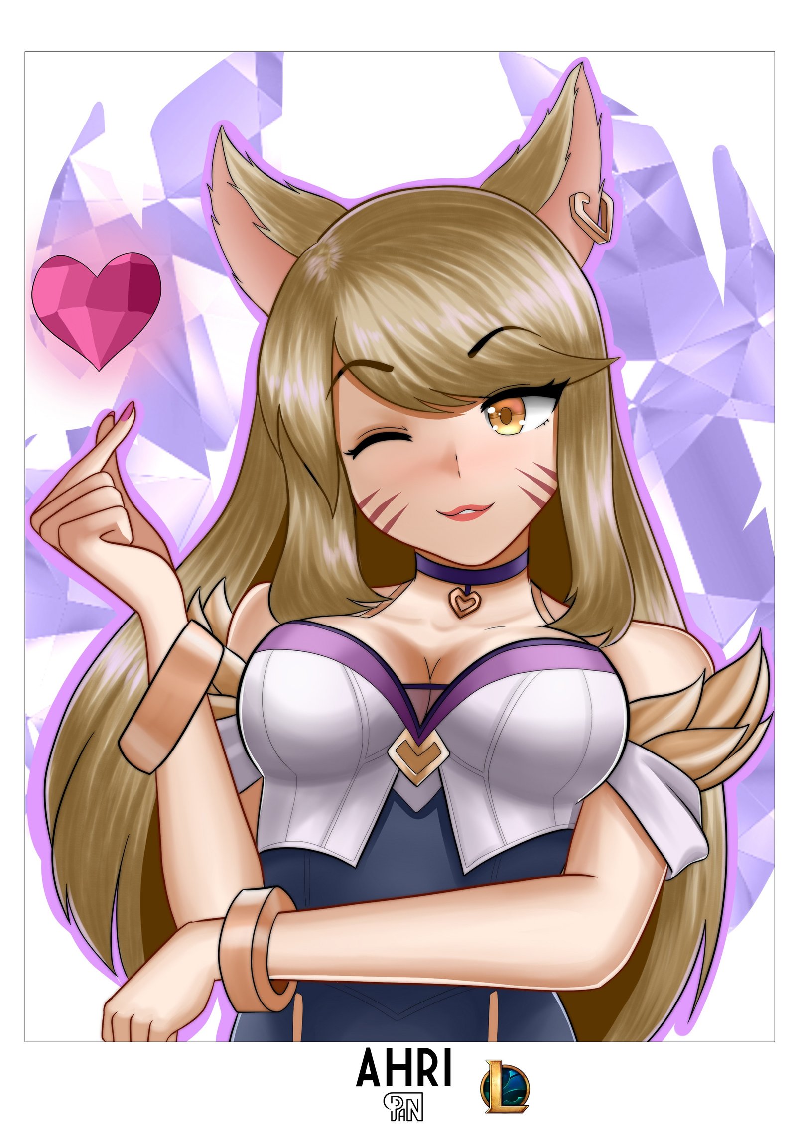 K/DA Ahri by paddlepan HD Wallpaper Background Fan Art Artwork League of Legends lol
