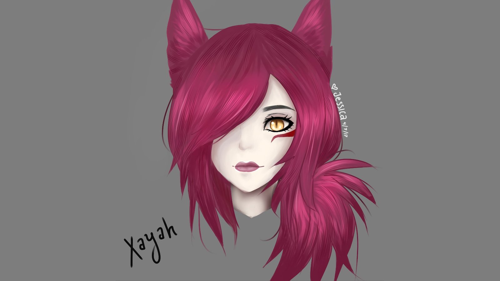 Xayah Portrait by Yubliss HD Wallpaper Fan Art Artwork League of Legends lol