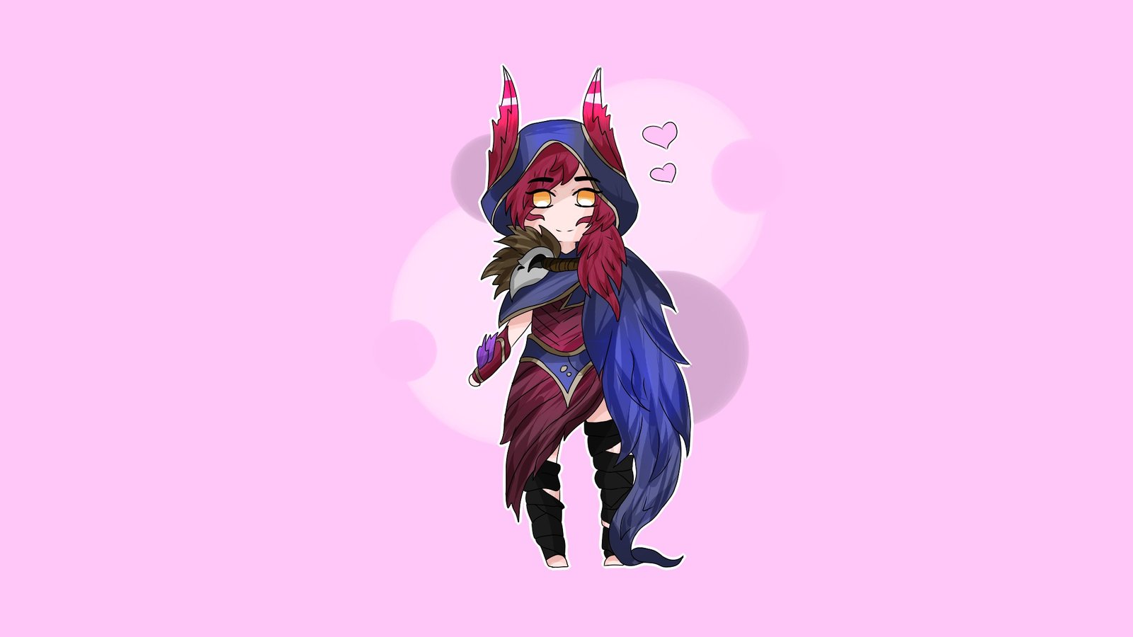 Chibi Xayah by KuroshiiBree HD Wallpaper Fan Art Artwork League of Legends lol