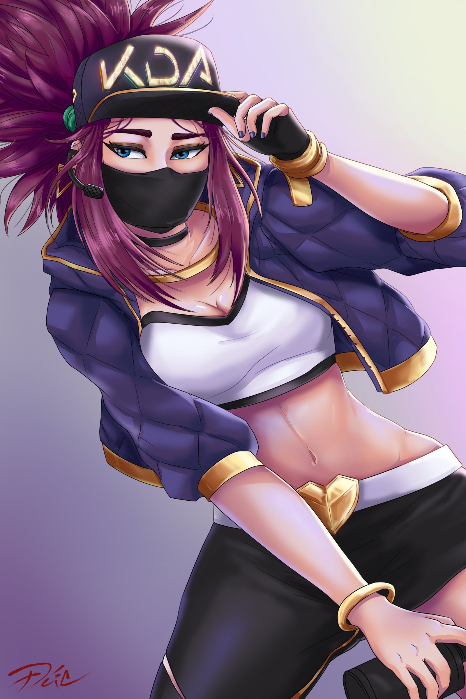 K/DA Akali by chukhihiphop HD Wallpaper Background Fan Art Artwork League of Legends lol