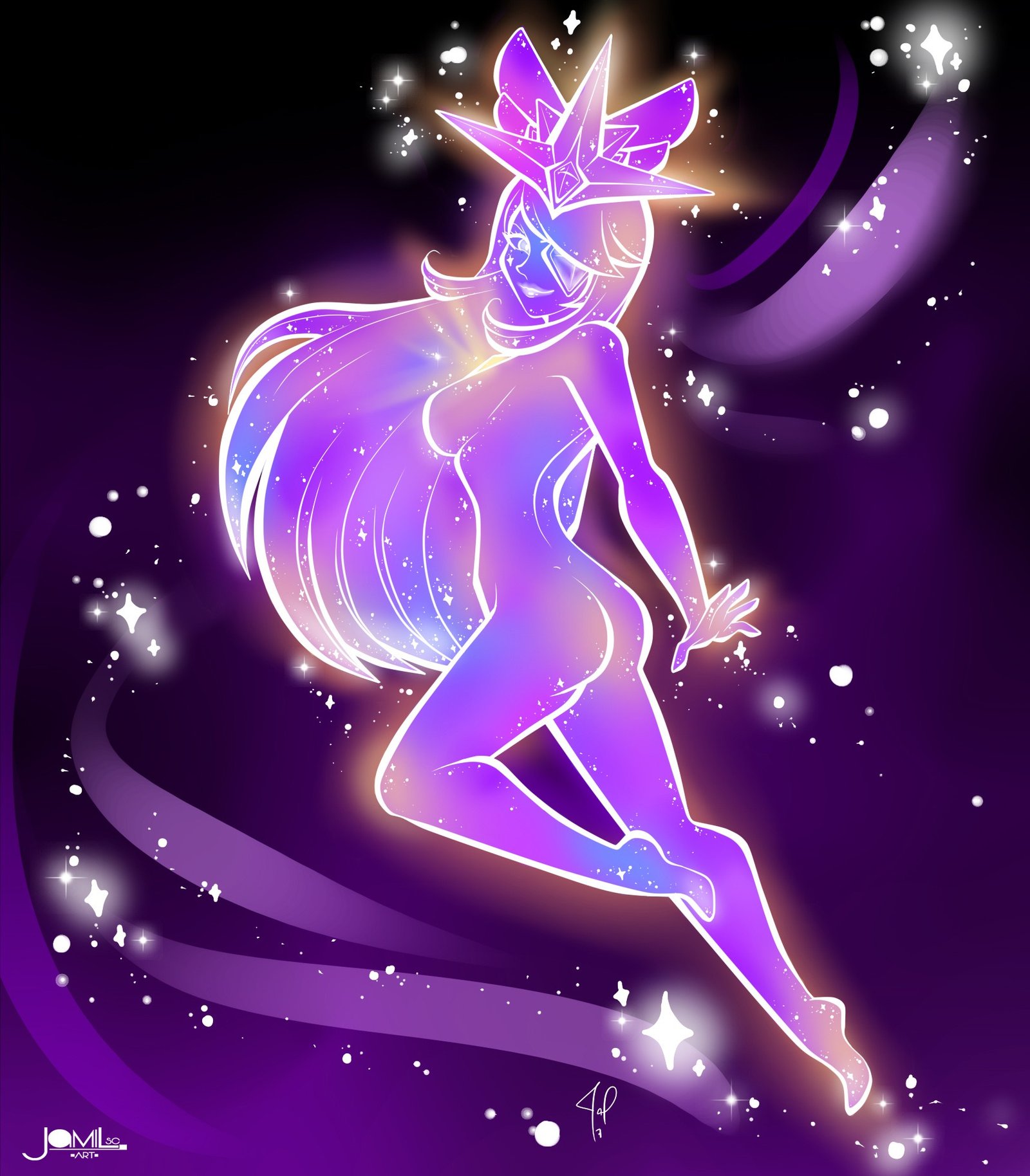 Star Guardian Syndra Transformation by JamilSC11 HD Wallpaper Background Fan Art Artwork League of Legends lol