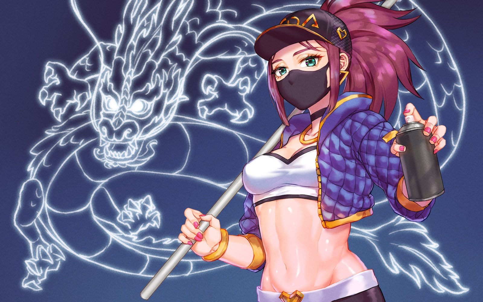 K/DA Akali by Aesice HD Wallpaper Background Fan Art Artwork League of Legends lol