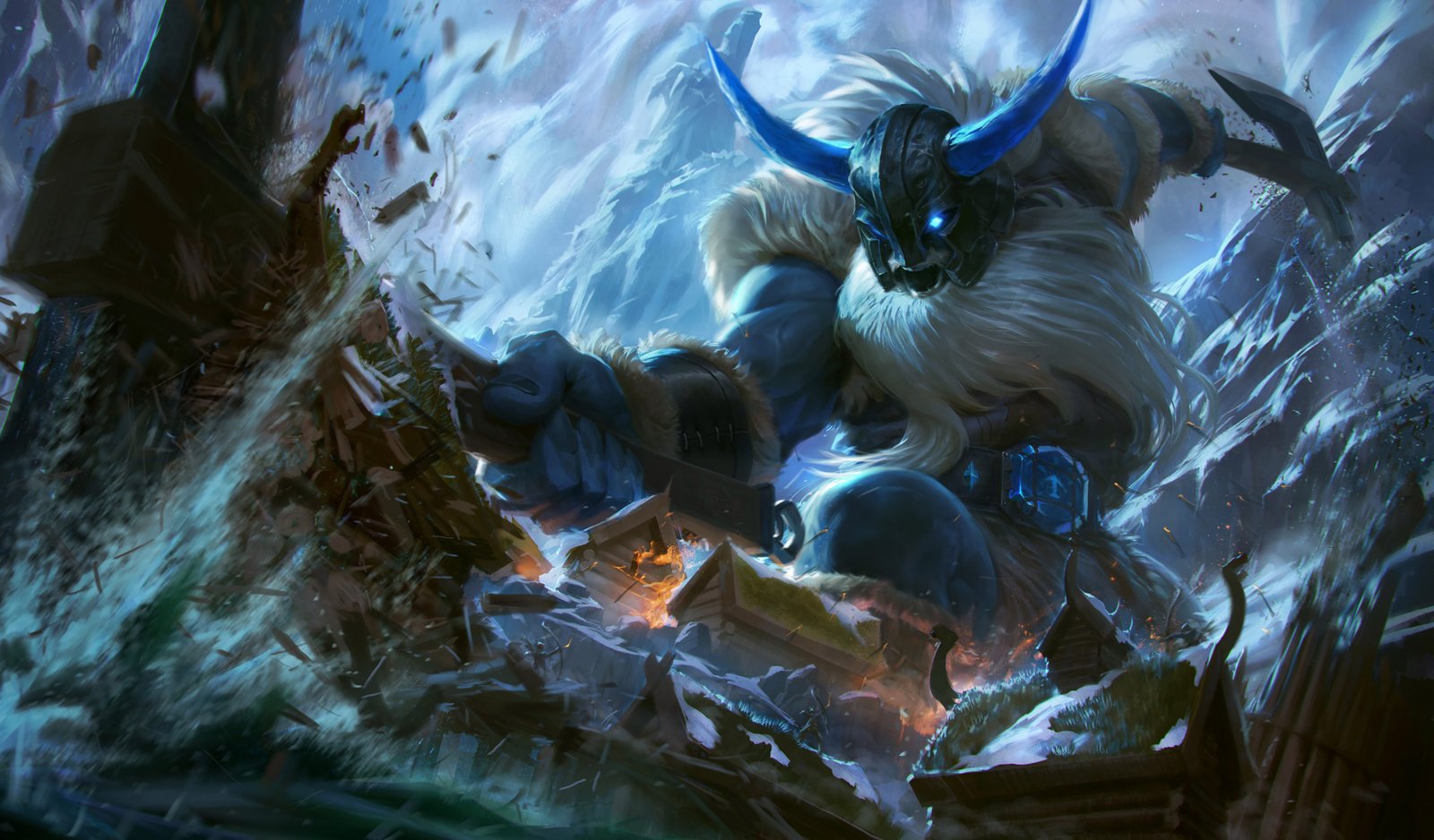 Glacial Olaf Splash Art HD 4k Wallpaper Background Official Art Artwork League of Legends lol