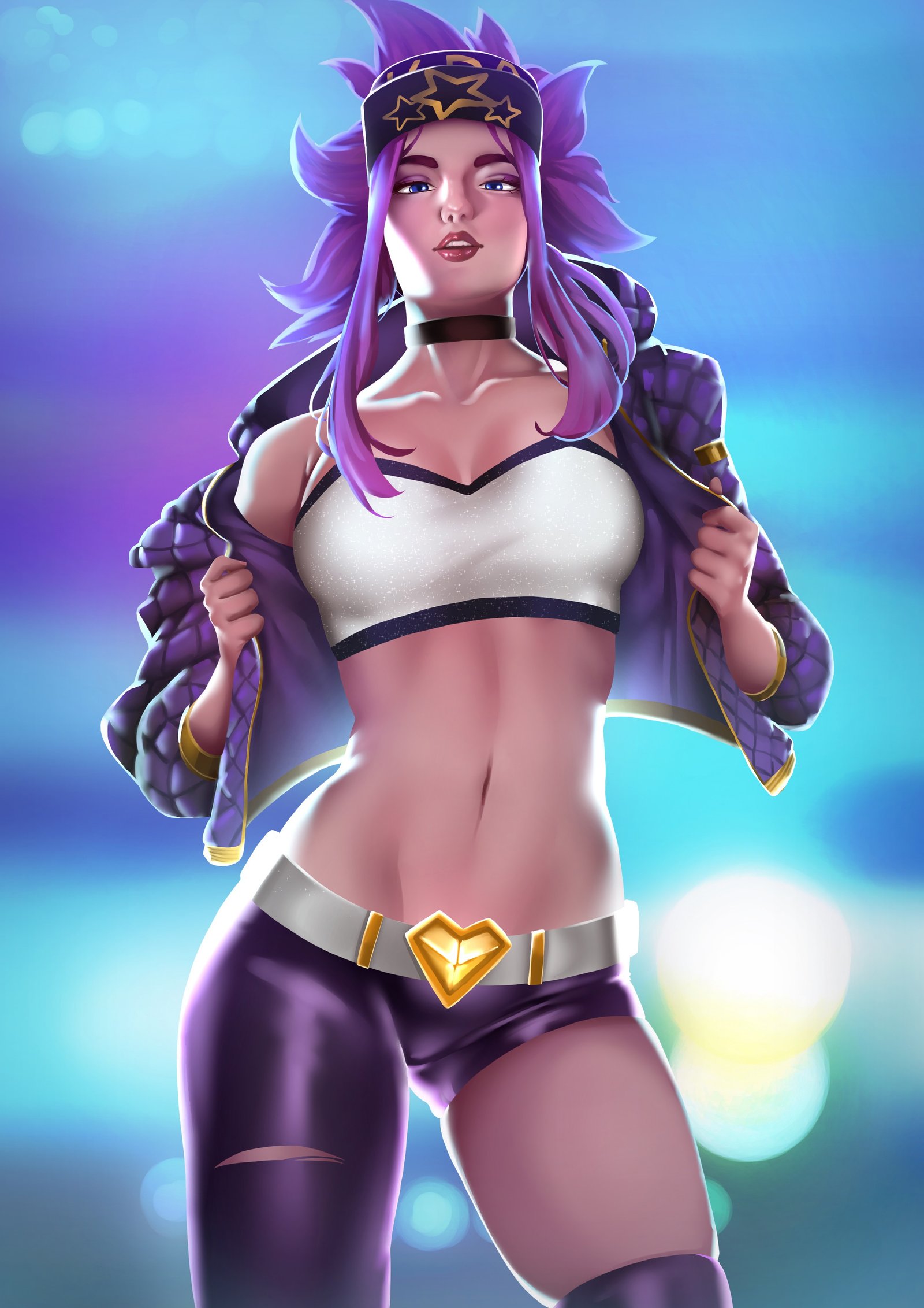 K/DA Akali by ハチ HD Wallpaper Background Fan Art Artwork League of Legends lol