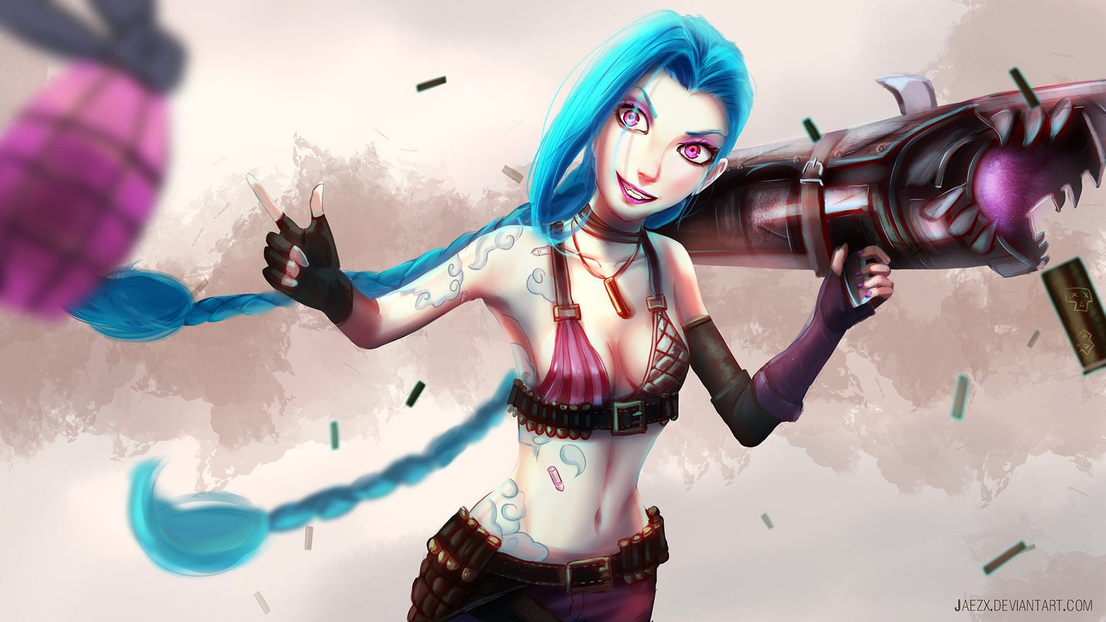 Jinx by JaezX HD Wallpaper Fan Art Artwork League of Legends lol