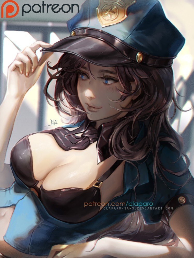 Officer Caitlyn by Claparo-Sans HD Wallpaper Background Fan Art Artwork League of Legends lol