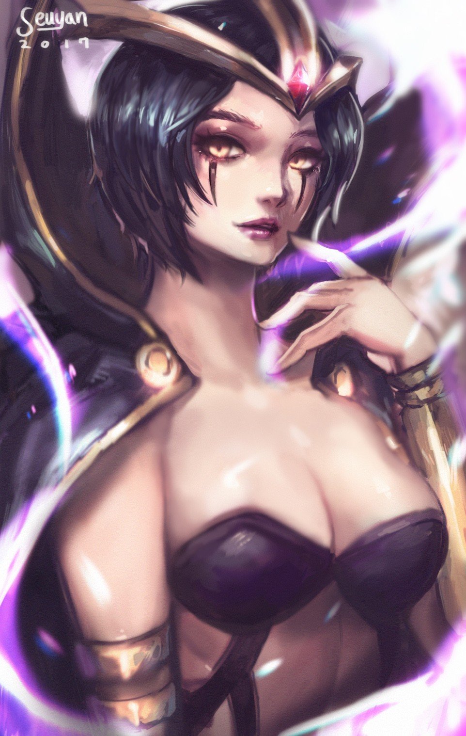 LeBlanc by Seuyan HD Wallpaper Background Fan Art Artwork League of Legends lol
