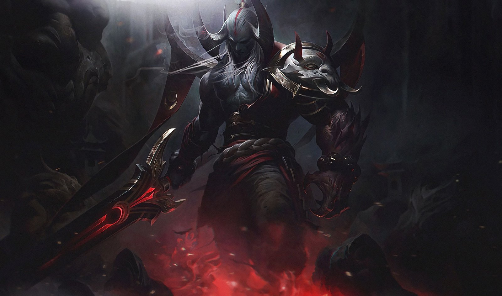 Blood Moon Aatrox Splash Art HD Wallpaper Background Official Art Artwork League of Legends lol